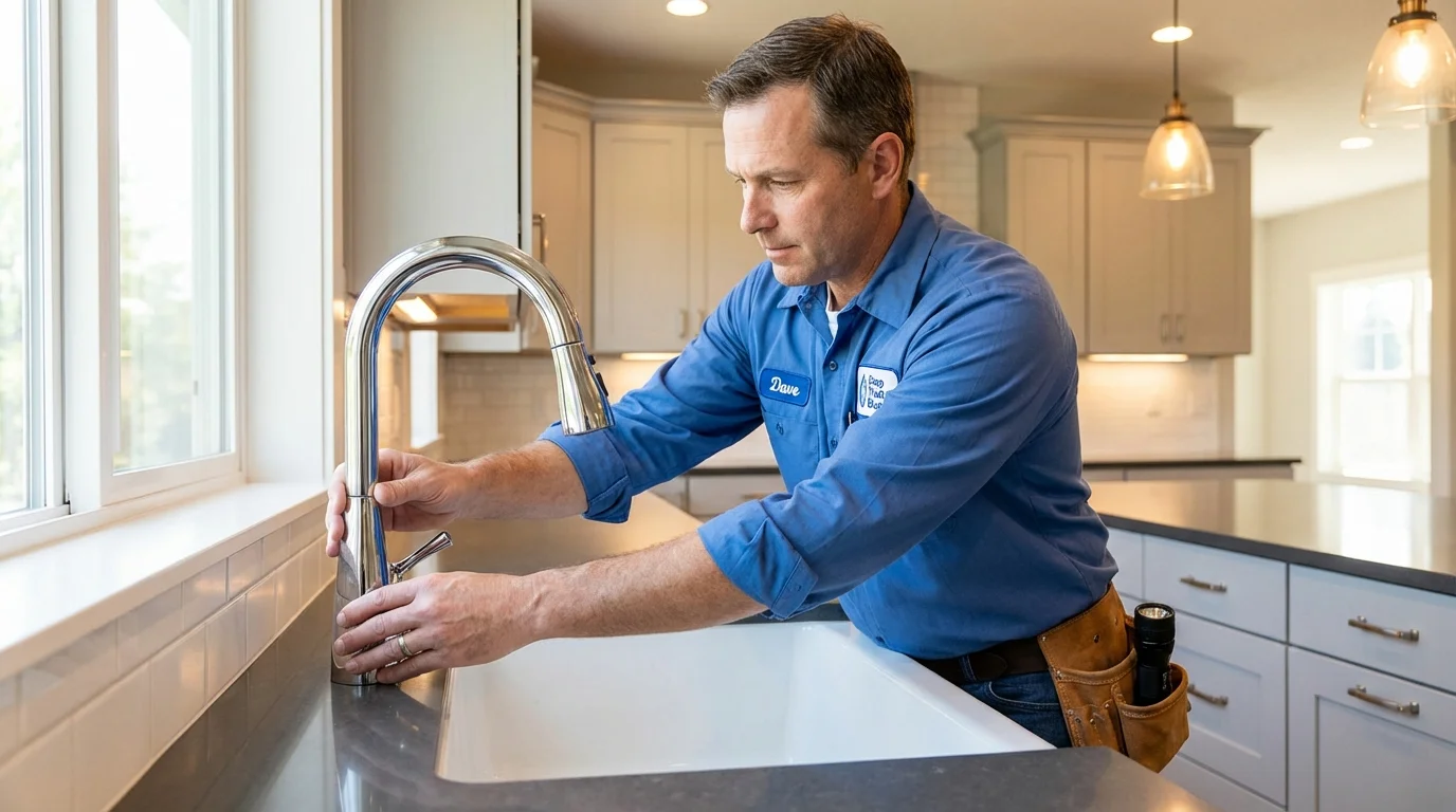 Kitchen faucet installation by Johns Plumbing LLC in Cottonport